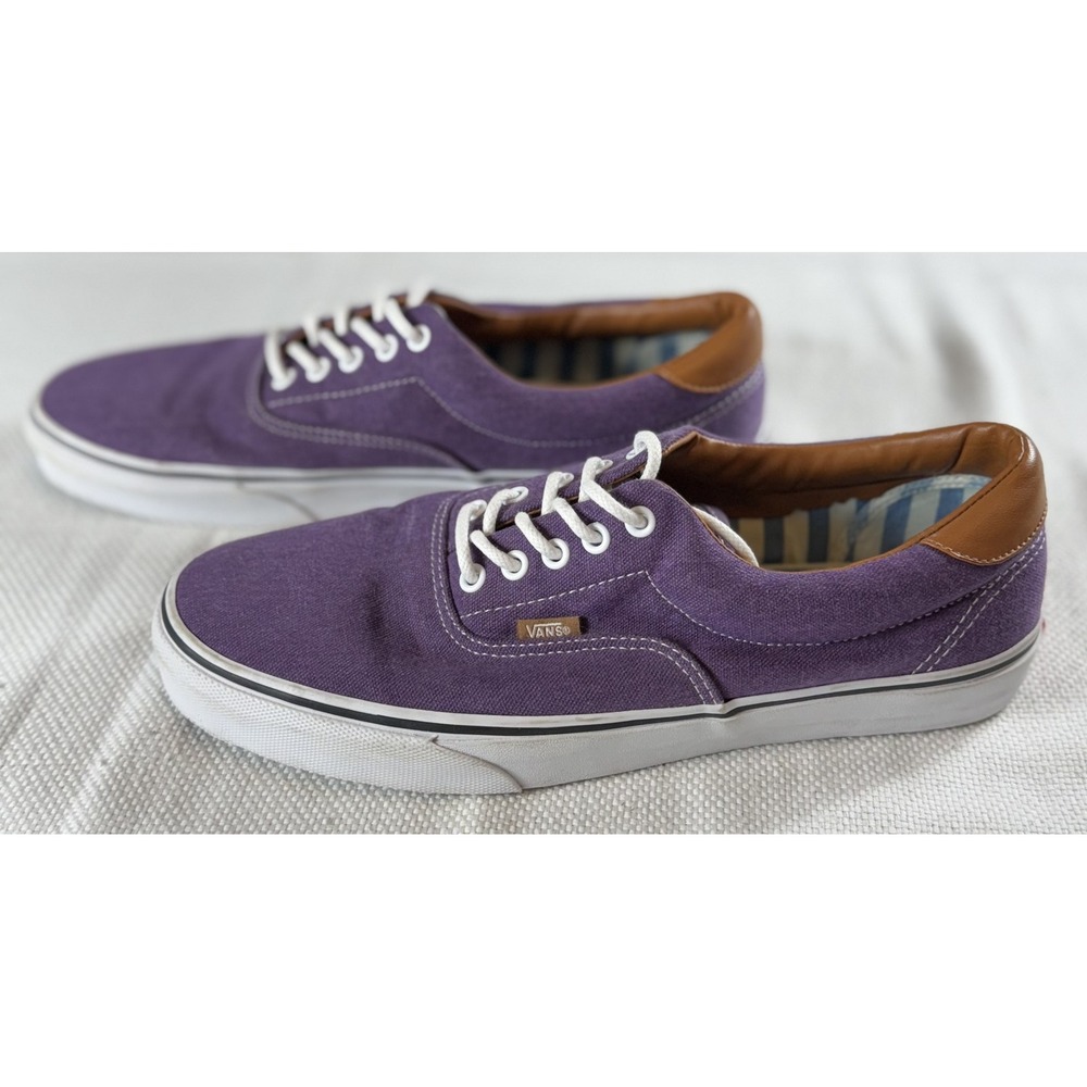 Vans Shoes Mens Size 11.5 Purple Canvas Low Top Lace Up Casual Skate Sneakers - Picture 5 of 10